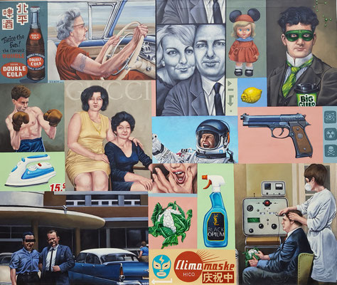 Gemälde 714,TWICE THE FUN,  Acryl auf Leinwand, 2022, 130 x 155   cm