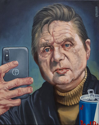 Gemälde 831, SELFIE MR. B. (Francis Bacon) Acryl auf Leinwand,2024, 50 x 39 cm 