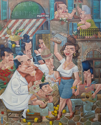 Gemälde 880,BAR CENTRAL, Acryl auf Leinwand,2025, 75 x 60 cm
