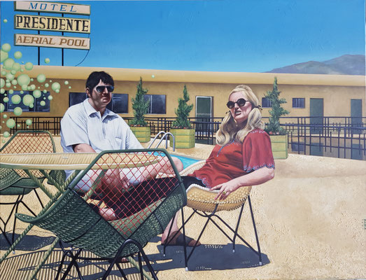 Gemälde 681,MOTEL PRESIDENTE, Acryl auf Leinwand, 2020,100 x 130 cm