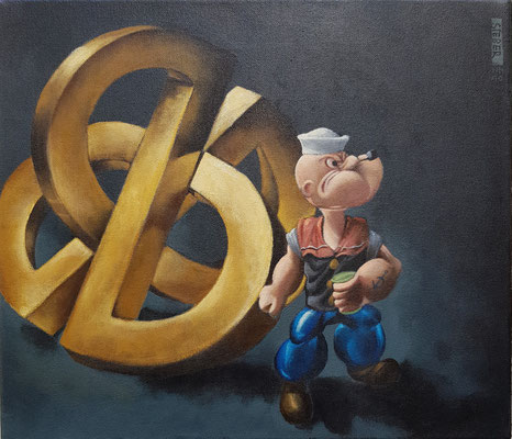Gemälde 858,PLASTIC SAILOR, Acryl auf Leinwand,2025, 35 x 40 cm