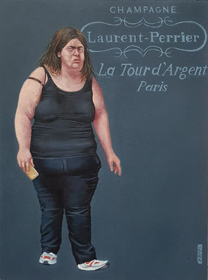 Gemälde 888,LAURENT PERRIER PARIS, Acryl auf Hartfaserplatte,2025, 40 x 30 cm