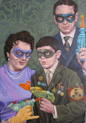 Gemälde 492,Superhero Family, Acryl auf Leinwand ,2015, 70 x 100 cm