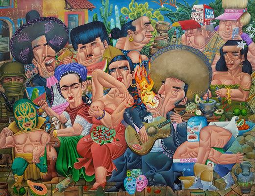 Gemälde 824,HABANERO,,Acryl auf Leinwand, 2024, 100 x 130 cm