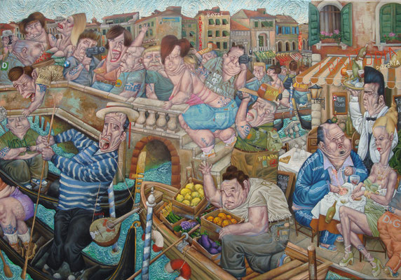 Gemälde  412. Mondo Rialto, Acryl auf Leinwand, 2011, 105 x 150 cm       