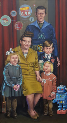 Gemälde 798,FAMILY AFFAIR,Acryl auf Leinwand, 2024, 110 x 60 cm
