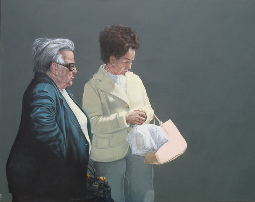 Gemälde 436 Zwei Damen   Acryl auf Leinwand,2013, 145 x 180 cm       