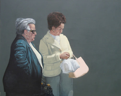 Gemälde 436 Zwei Damen   Acryl auf Leinwand,2013, 145 x 180 cm       