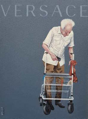 Gemälde 749,VERSACE Vol 4,  Acryl auf Hartfaserplatte ,2022, 40 x 30 cm