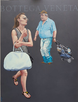 Gemälde 589,BOTTEGA, Acryl auf Hartfaserplatte,2018, 60 x 80 cm