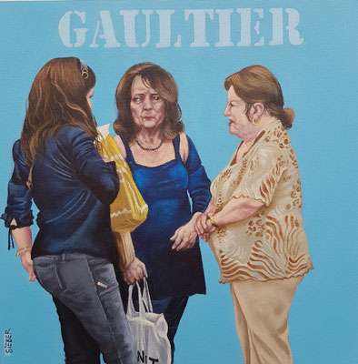 Gemälde 732,GAULTIER Vol 2 ,  Acryl auf Hartfaserplatte ,2022, 40 x 40 cm
