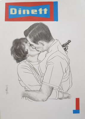 A505, DINETT , Graphit, Tusche, Acryl auf Karton, 2024, 42 x 30 cm