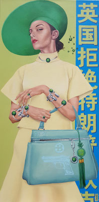 Gemälde 574,Dangerous Green , Acryl auf Leinwand, 2017 / 2020,55 x 110 cm