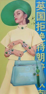 Gemälde 574,Dangerous Green , Acryl auf Leinwand, 2017 / 2020,55 x 110 cm