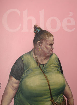 Gemälde  446, Chloe, Acryl auf Hartfaserplatte,2013, 30 x 40 cm         