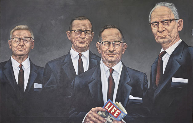 emälde 904,MEN IN BLACK, Acryl auf Leinwand,2026, 80 x 125 cm