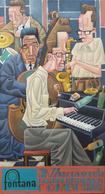 Gemälde 839,BE BOP KUMPANEN, Acryl auf Leinwand,2024, 55 x 30 cm 