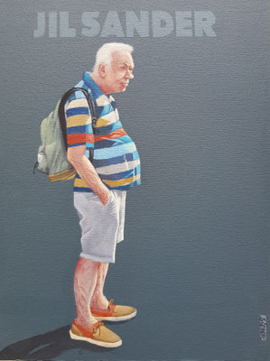 Gemälde 859,JIL SANDER Vol 2, Acryl auf Hartfaserplatte,2025, 40 x 30 cm