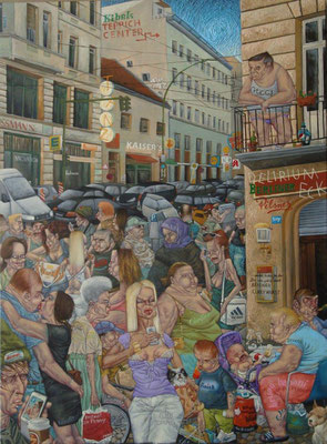 Gemälde  439. Berliner Tanz, Acryl auf Leinwand,2013, 100 x 135 cm     