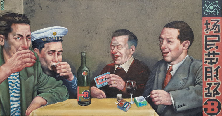 Gemälde 795,GENIESER,Acryl auf Leinwand, 2024, 35 x 65 cm