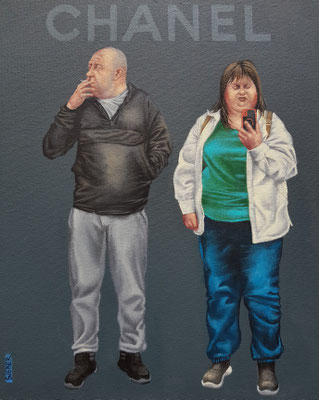 Gemälde 865,CHANEL vol 11, Acryl auf Hartfaserplatte,2025, 40 x 40 cm