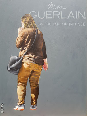 Gemälde 633,MON GUERLAIN, Acryl auf Hartfaserplatte,2019, 30 x 40 cm         