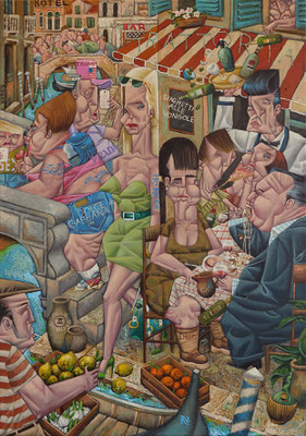Germälde 530, Vongole ,Acryl auf Leinwand, 2016, 55 x 80 cm       