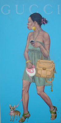 Gemälde 428 Gucci  Geschäfte  Acryl auf Leinwand,2012, 120 x 200 cm 