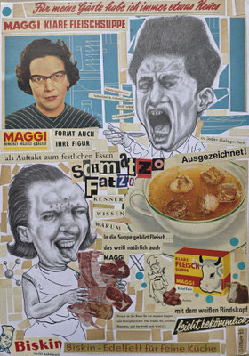 A591,SCHMATZO FATZO,Graphit,Acryl,mix Media auf Karton, 2026, 42 x 30 cm
