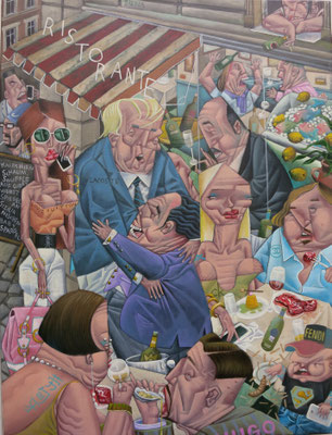   Gemälde  519. Berliner Restaurant Sex, Acryl auf Leinwand, 2016, 53 x 70 cm   