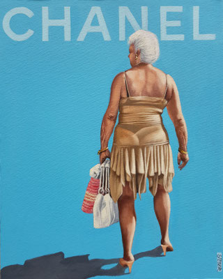 Gemälde 737, CHANEL Vol 9,  Acryl auf Hartfaserplatte ,2022, 50 x 40 cm