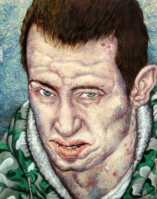 Gemälde 256 Tarnjacke   Acryl auf Leinw.,2007,  80 x 100 cm