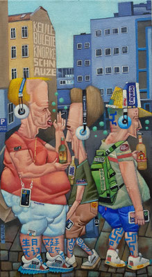 Gemälde 770, THE WALKING DEAD, Acryl / Mix Media auf Leinwand ,2023, 55  x 30 cm