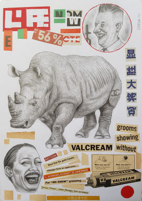 A580,LIFE VALCREAM,Graphit,Acryl,Mix Media auf Karton,2025, 42 x 30 cm