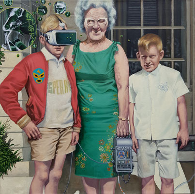 Gemälde 552, OUTDOOR, Acryl auf LEINWAND ,2017/2022, 80 x 80 cm