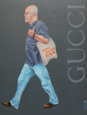 Gemälde 864,GUCCI Vol 4, Acryl auf Hartfaserplatte,2025, 40 x 30 cm