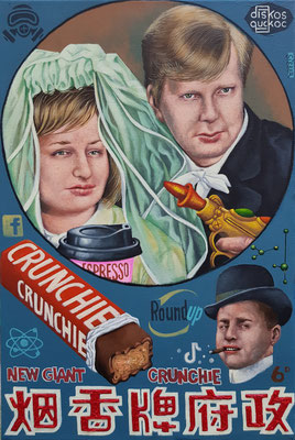 Gemälde 664,CRUNCHIE , Acryl auf Leinwand, 2020,60 x 40 cm
