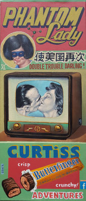 Gemälde 778, DOUBLE TROUBLE, Acryl auf Leinwand, 2024, 70 x 30 cm