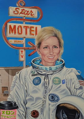 Gemälde 677, STAR MOTEL ,Acryl auf Hartfaserplatte,2020,70 x 50 cm       