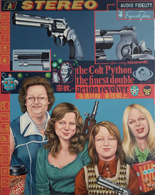 Gemälde 777, COLT PYTHON, Acryl auf LEINWAND ,2023, 140 x 110 cm