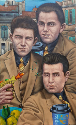 Gemälde 635, Trio Infernal , Acryl auf Leinwand, 2019, 50 x 80 cm