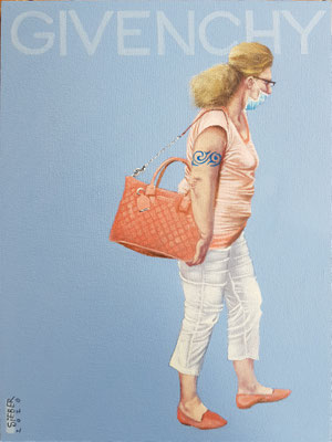 Gemälde 653,GIVENCHY  Vol 1,Acryl auf Hartfaserplate 40 x 30 cm