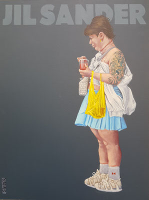 Gemälde 860,JIL SANDER Vol 3, Acryl auf Hartfaserplatte,2025, 40 x 30 cm