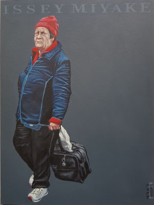 Gemälde 724 ISSEY MIYAKE Vol 1, Acryl auf Hartfaserplatte ,2022, 40 x 30 cm