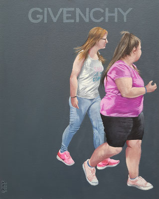 Gemälde 719,GIVENCHY Vol 1, Acryl auf Hartfaserplatte ,2022,50 x 40 cm