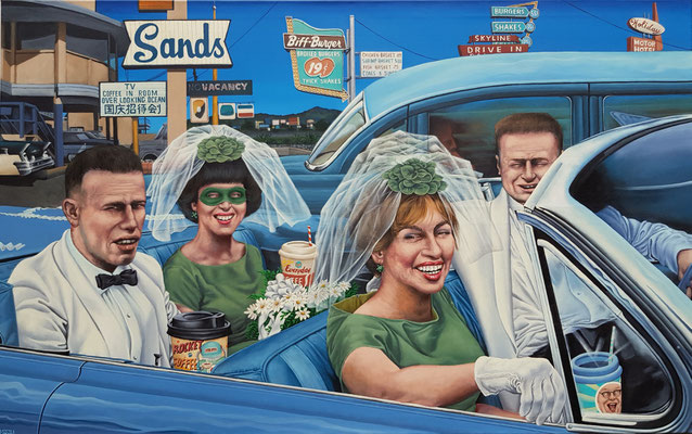 Gemälde 603 , Blue Sky, Acryl auf Leinwand, 2018, 100 x 160 cm