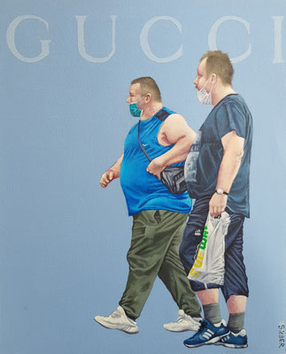 Gemälde 652,GUCCI  Vol 2,Acryl auf Hartfaserplate 50 x 40 cm       