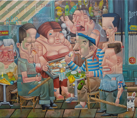 Gemälde 775, KÄSEFRESSER,Acryl auf Leinwand, 2023, 60 x 70 cm