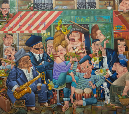Gemälde 776,BE BOP PARIS ,Acryl auf Leinwand, 2023, 80 x 90 cm