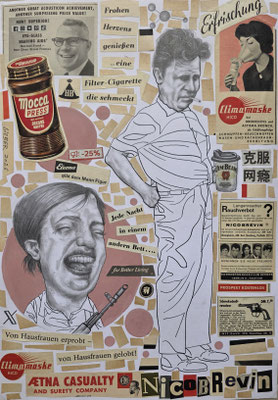 A587,NICOBREVIN ,Graphit,Acryl ,mix Media auf Karton, 2026, 42 x 30 cm